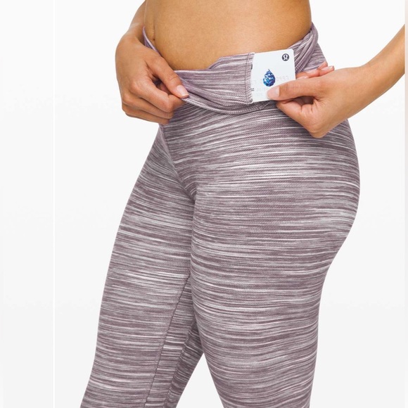 Lululemon Align Crop 21" Mini Space Dye Herringbone Jacquard Black Cherry 6 - Picture 4 of 15